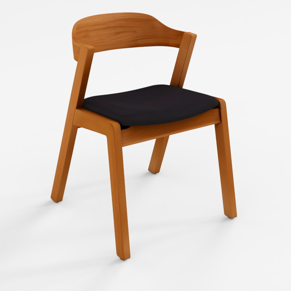 ARTICLE Meja Leather Dining Chair - Walnut and Oxford Black