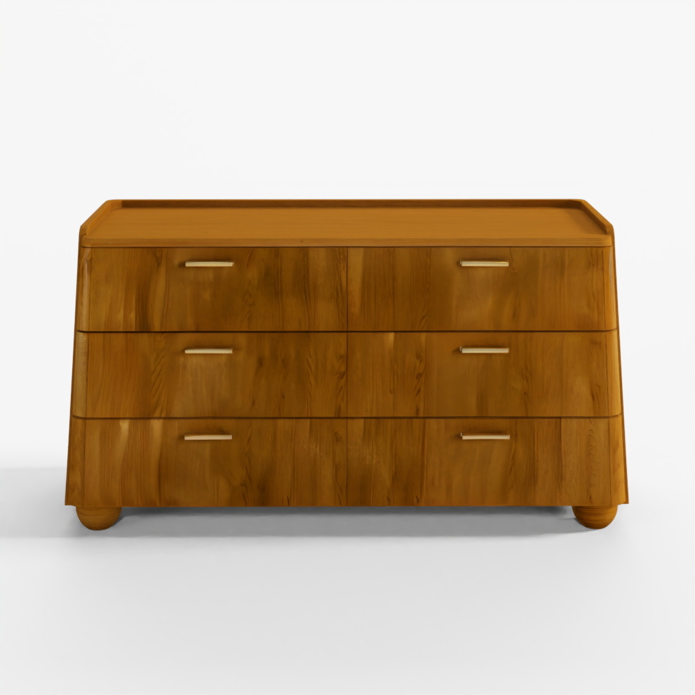 Commode double 6 tiroirs Miila - Chêne fumé