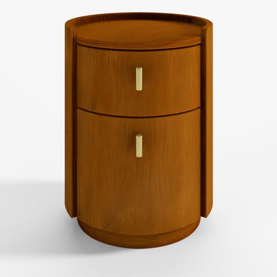 ARTICLE ミイラ 2引き出し ナイトスタンド - スモークドオーク