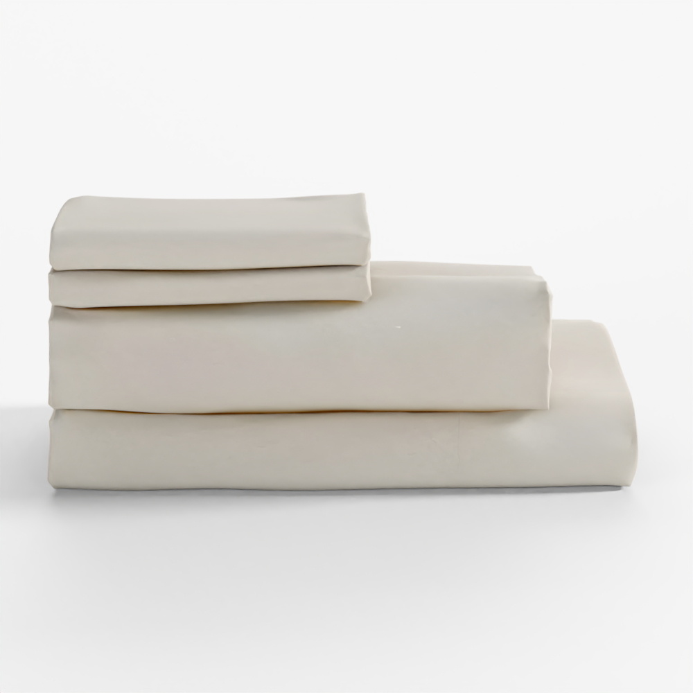 ชุดผ้าปูเตียงผ้าฝ้าย Meso ควีน - สีทอปเทาอ่อน