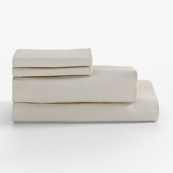 ชุดผ้าปูเตียงผ้าฝ้าย Meso ควีน - สีทอปเทาอ่อน