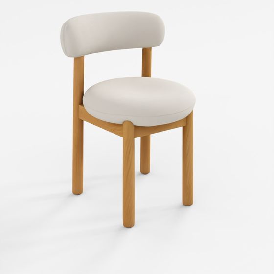 ARTICLE Munk Dining Chair - White Oak and Ivory Wool Bouclé