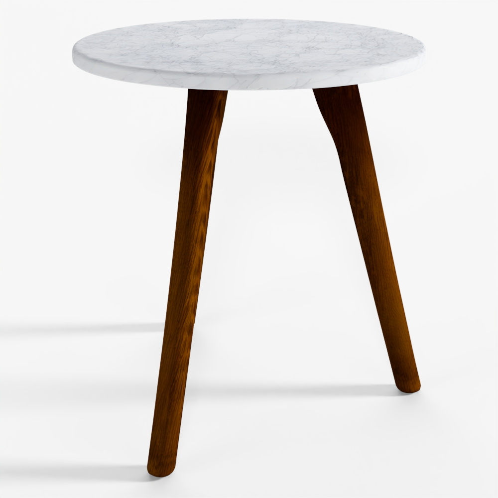 Журнальный столик Mara с мраморной столешницей - Орех