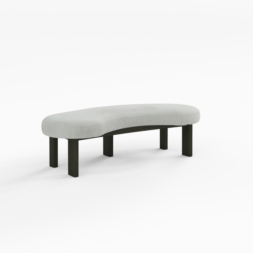 2人掛けソファ 背なし 曲線