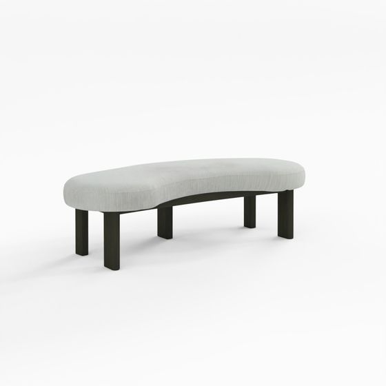 2人掛けソファ 背なし 曲線