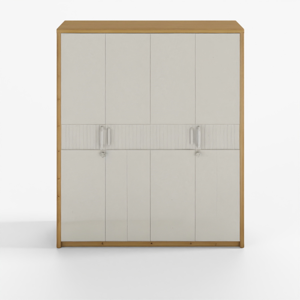 HomeTown Cascade Four-Door Wardrobe Lyon Walnut