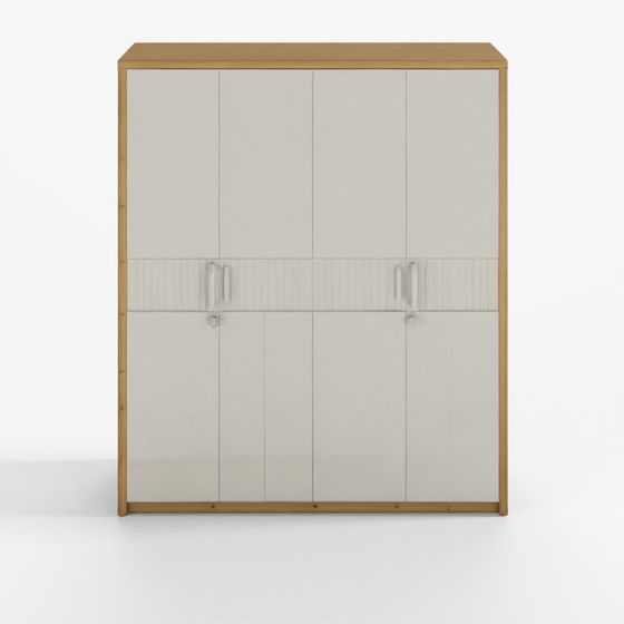 HomeTown Cascade Four-Door Wardrobe Lyon Walnut