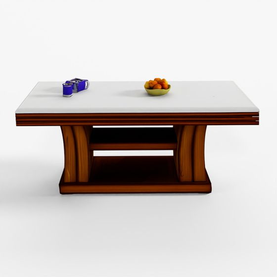 HomeTown Dewsbury Solid Wood Six Seater Table in Beige Colour