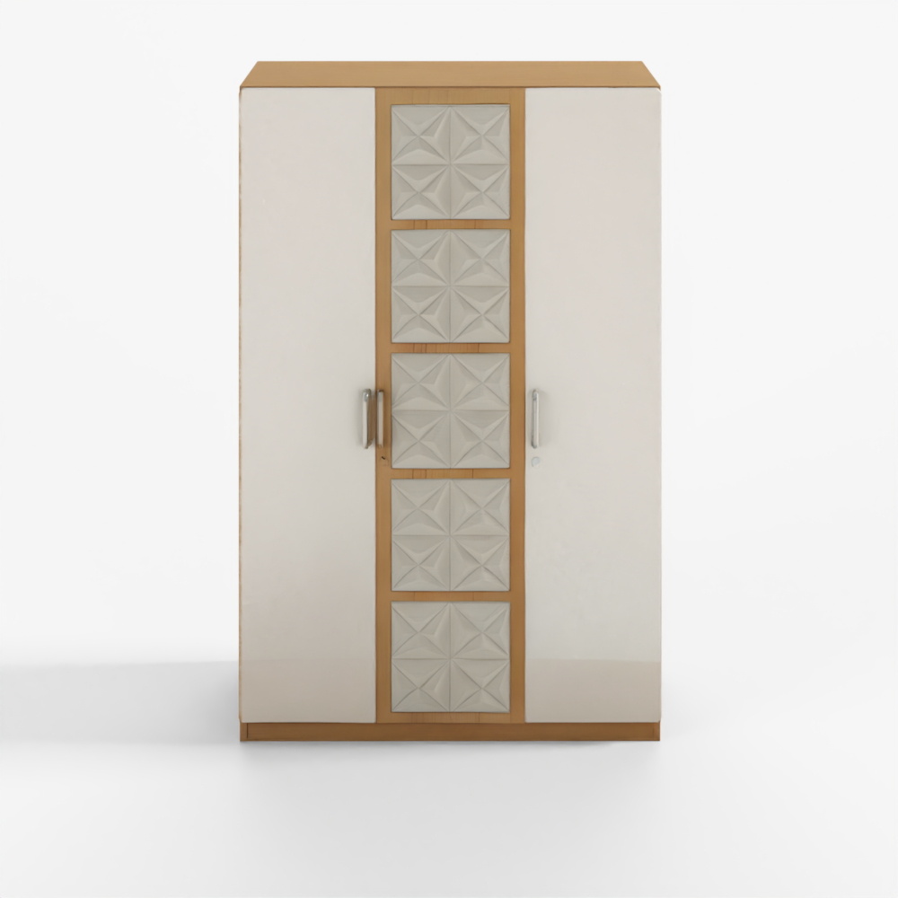 HomeTown Jordan Three-Door Wardrobe Sonam Oak & White