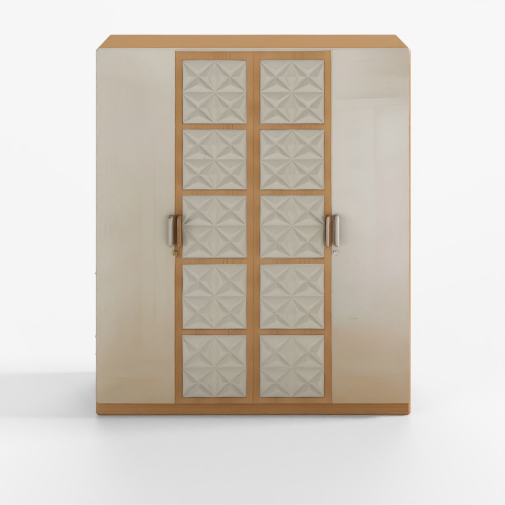HomeTown Jordan Four-Door Wardrobe Sonam Oak & White