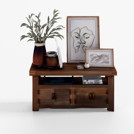 Reed Media Console 50 Inch Crate and Barrel 3D Model