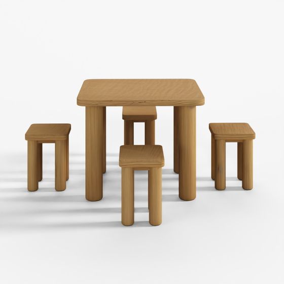 Hennie Kids Set Walnut 3D Model