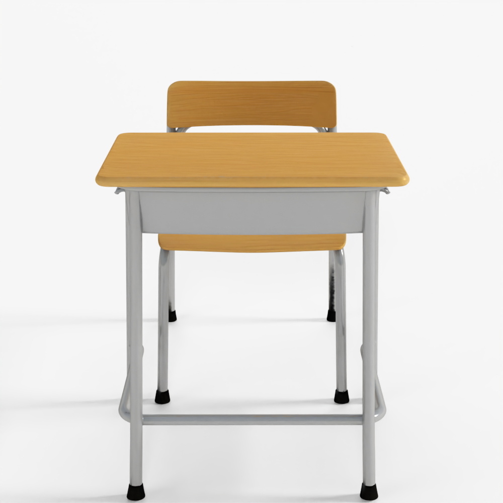 School Desk and Chair 3D