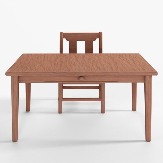 Table and Chair 3D Asset Rigged