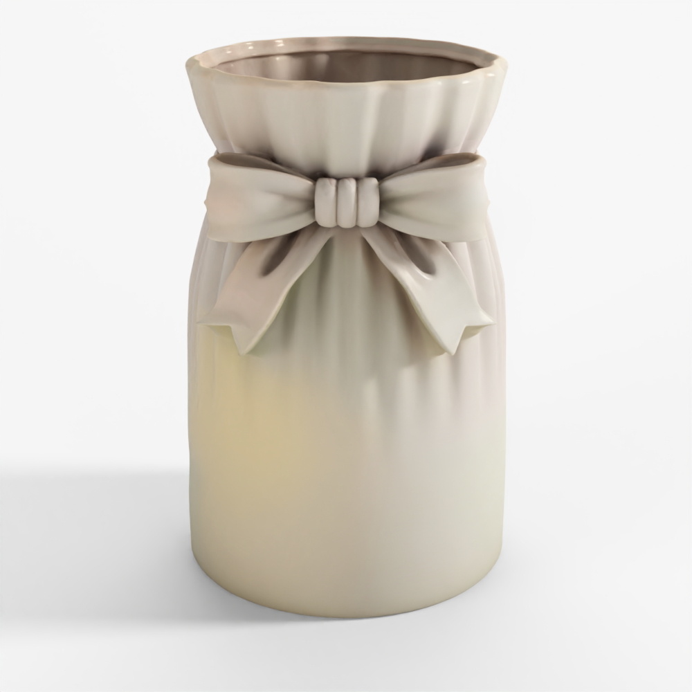 Elegant Ribbon Vase - 3D Printable Gift Bag Style