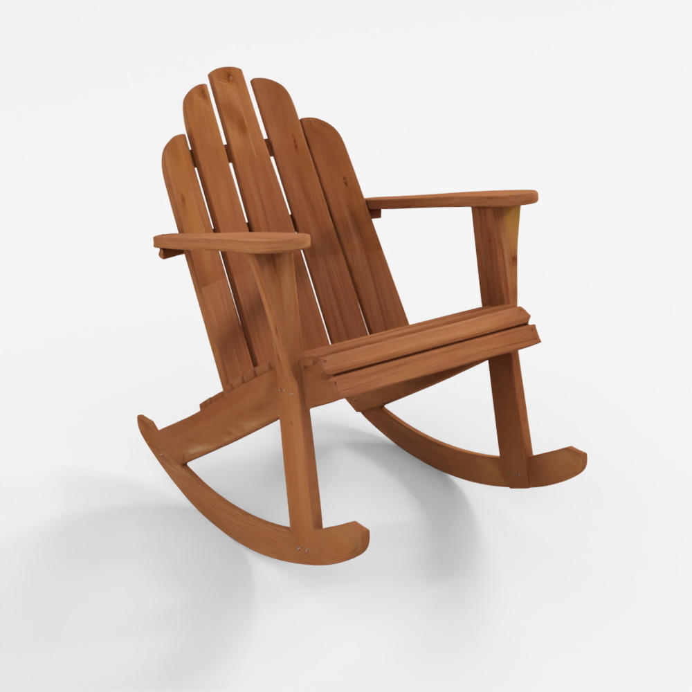 3D Model Adirondack Brown Rocking Chair