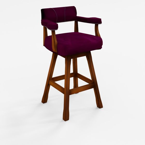 3D model Cheers Leather Swivel Bar Stool American