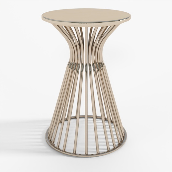 3D Model Mercer Pedestal Side Table INK IVY