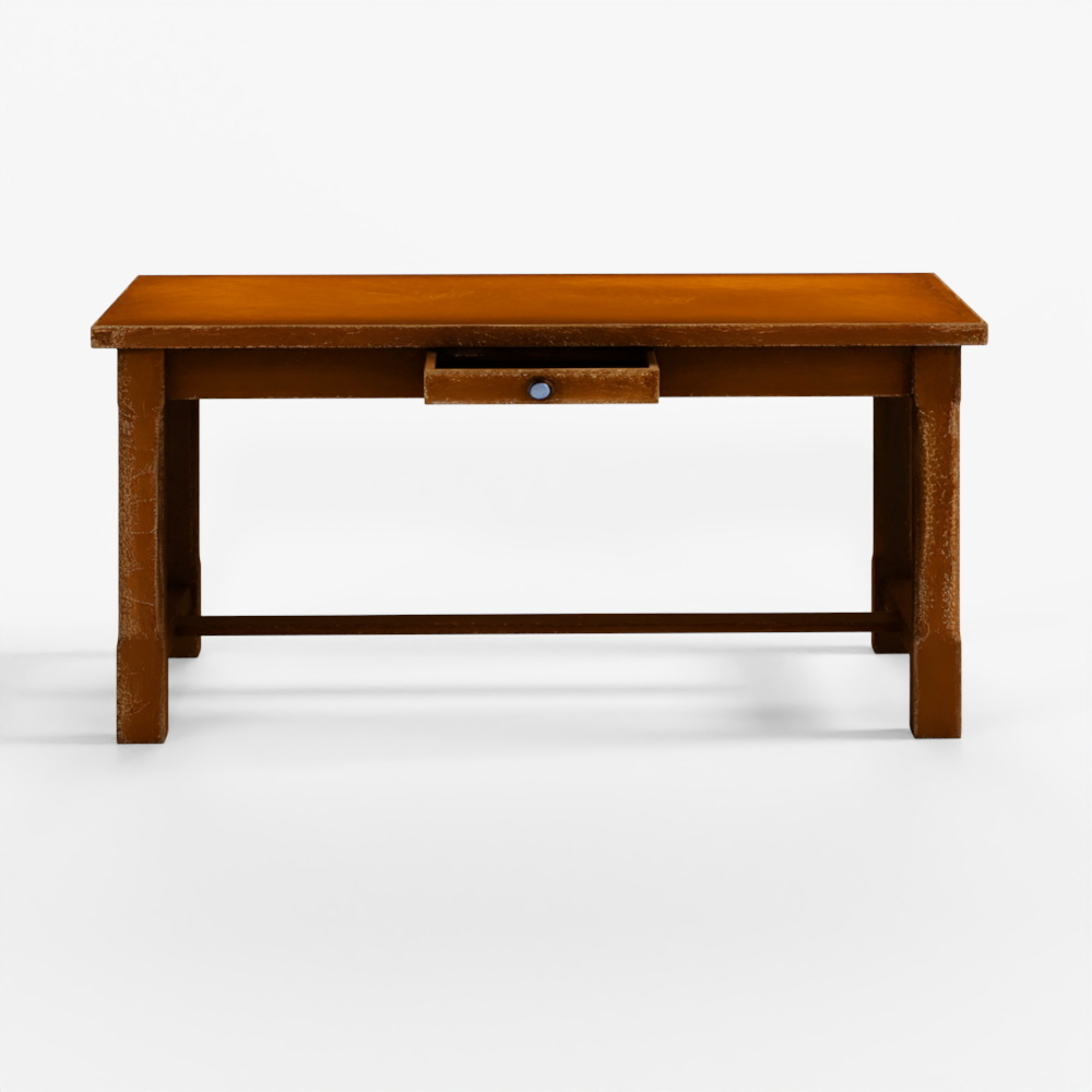 3D Asset Old Wooden Desk Low-Poly PBR