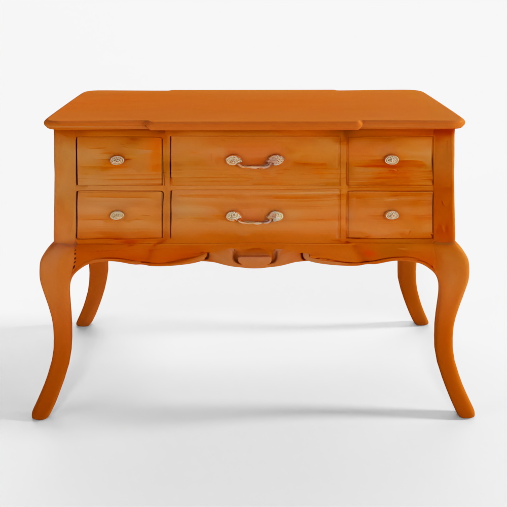 3D Asset Game Ready Antique Wooden Desk 1