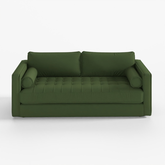 ARTICLE Sven 88" Tufted Velvet Sofa Bed - Plush Pacific Green