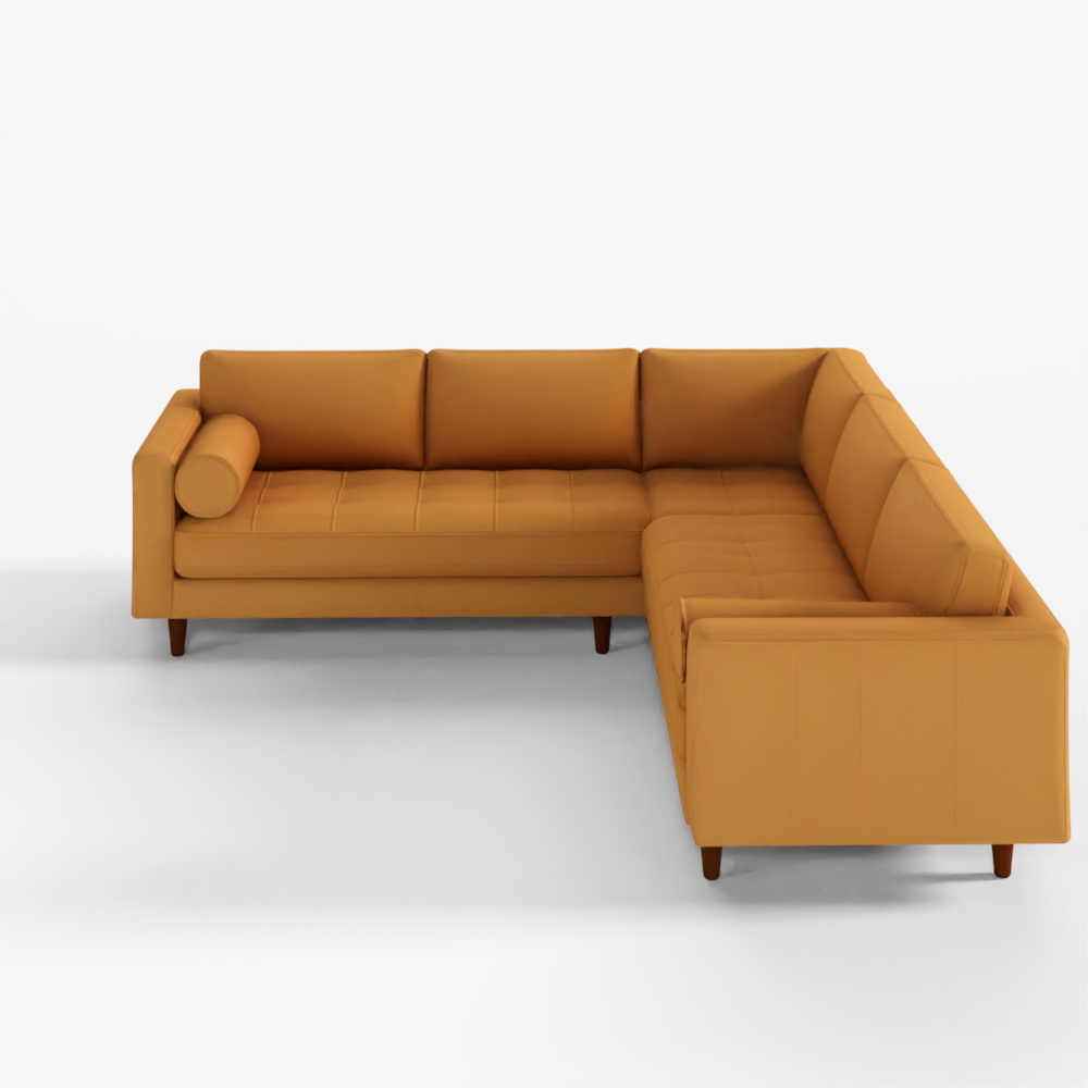 ARTICLE Sven 107" Tufted Leather Corner Sectional - Charme Tan