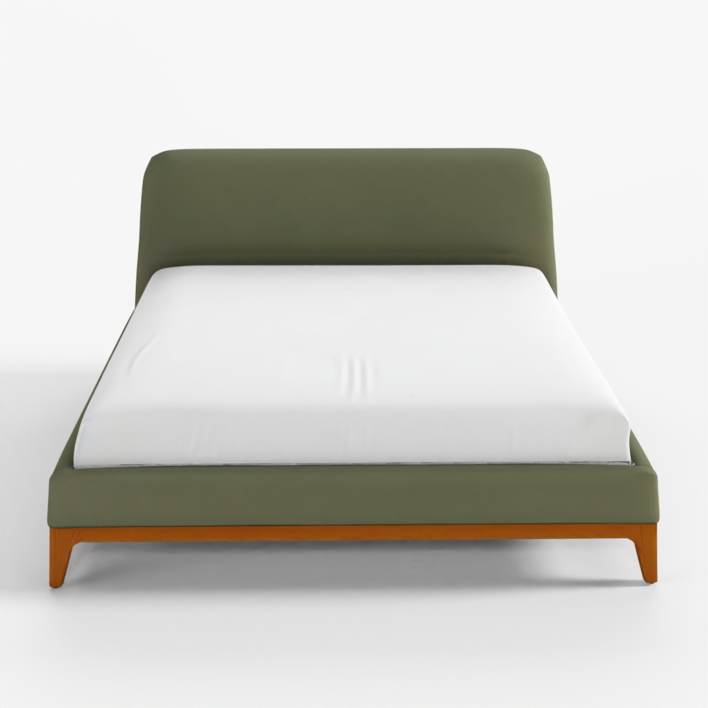 ARTICLE Rosin King Upholstered Bed - Smoked Oak and Welsh Green