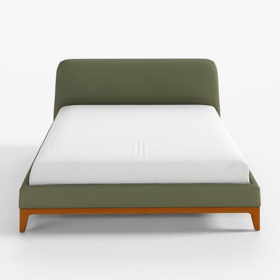 ARTICLE Rosin King Upholstered Bed - Smoked Oak and Welsh Green