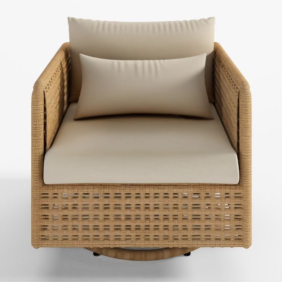 Ghế Xoay Ngoài Trời 32.5" ARTICLE Robbi - Màu Ngà Dravite