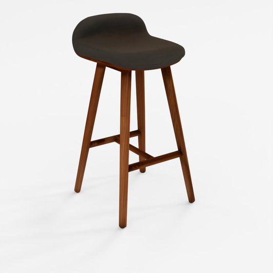 Sgabello da Bancone Sede - Noce e Grigio Miller