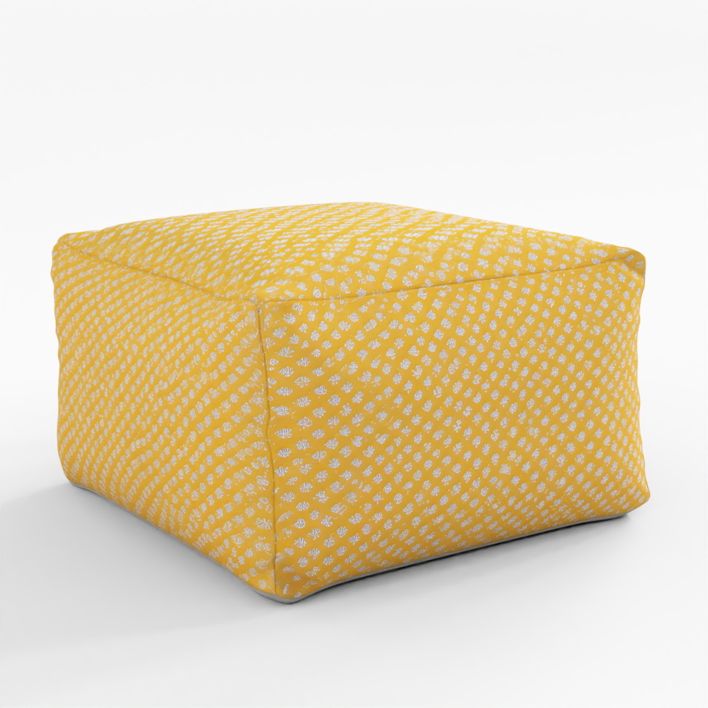 ARTICLE 프리야 25.5인치 푸프 - 옐로우 블록프린트