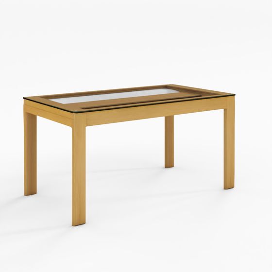 Glass and Wood Dining Table