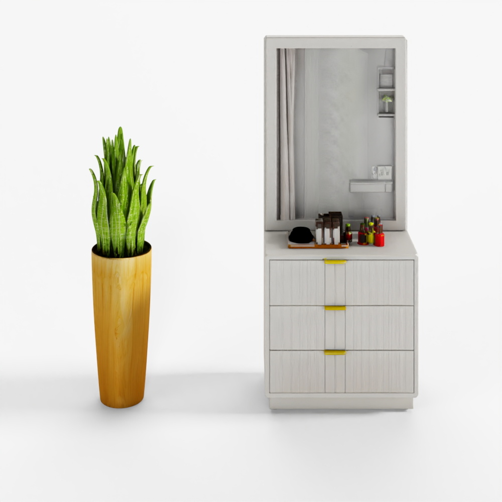 HomeTown Minerva Engineered Wood Dresser with Mirror White