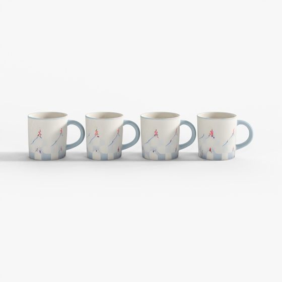 MacKenzie-Childs Gray Malin Ski Holiday Mugs, Set of 4