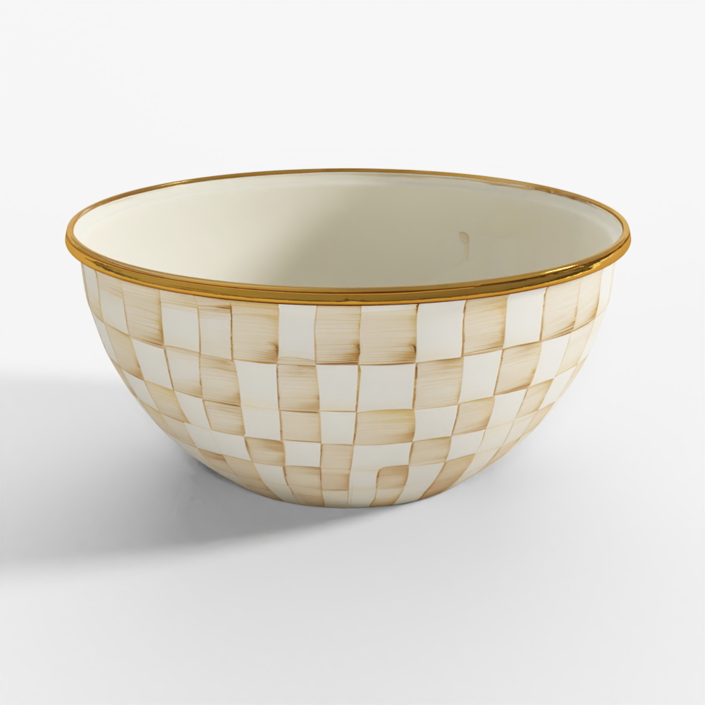 MacKenzie-Childs Mocha Check Large Everyday Bowl