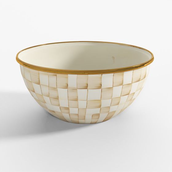 MacKenzie-Childs Mocha Check Large Everyday Bowl