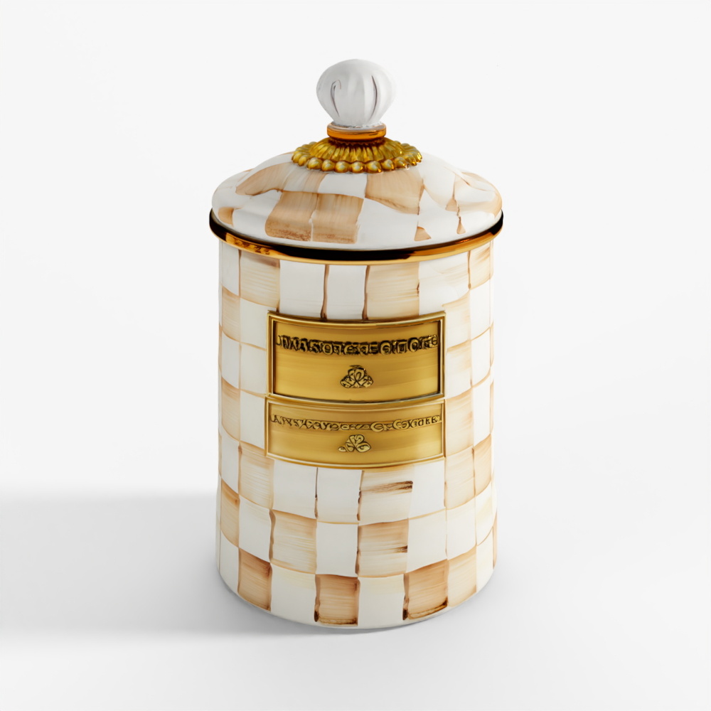 Contenitore Medio MacKenzie-Childs Mocha Check