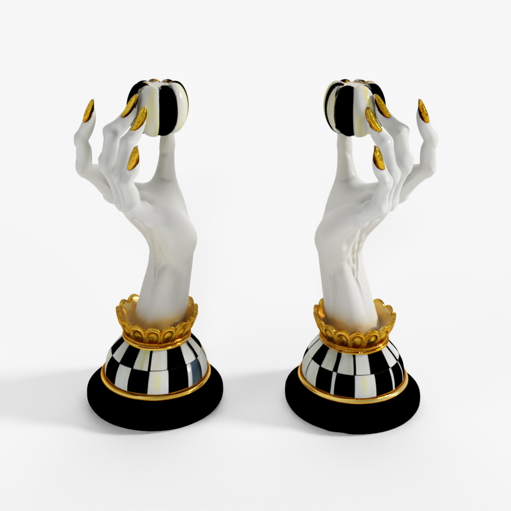 MacKenzie-Childs Haunted House Spooky Hand Candle