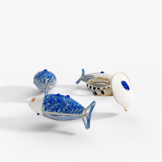 MacKenzie-Childs Go Fish Serviettenringe, 4er-Set