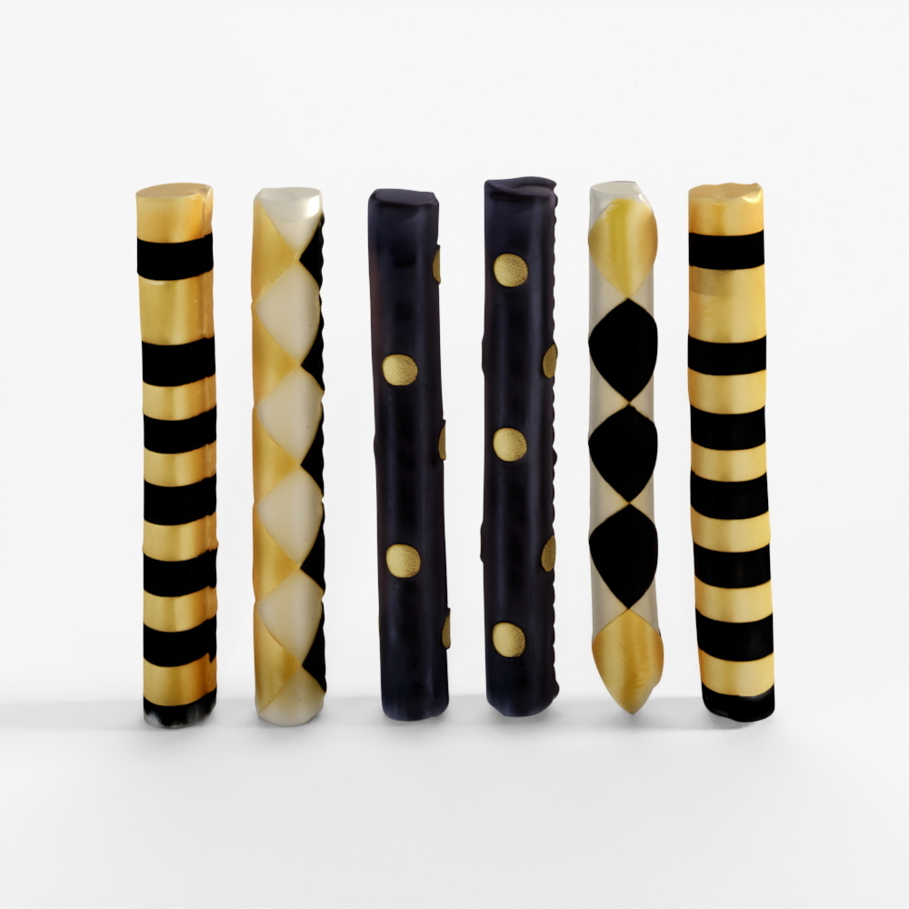 Bộ 6 Nến Bữa Tối Mini Màu Đen & Vàng MacKenzie-Childs