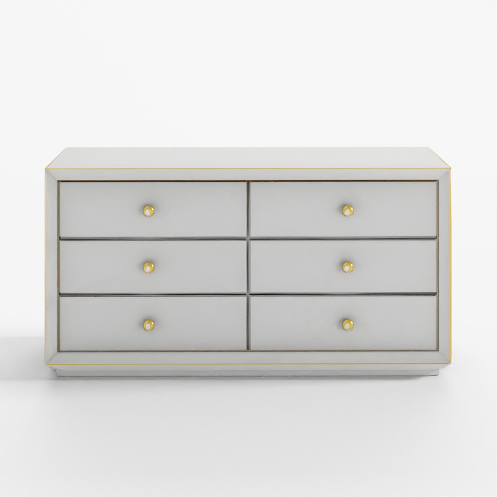 Omni Mirrored 6-Drawer Chest Commode