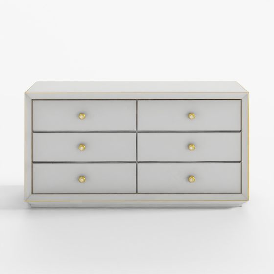 Omni Mirrored 6-Drawer Chest Commode