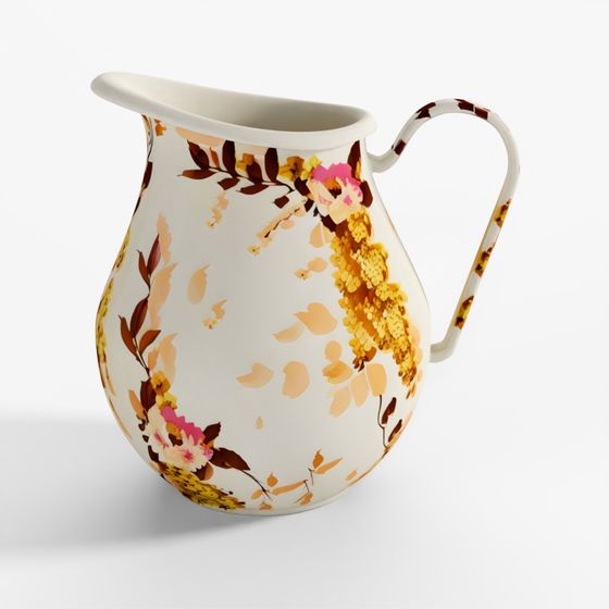 MacKenzie-Childs Wild Rose White Pitcher