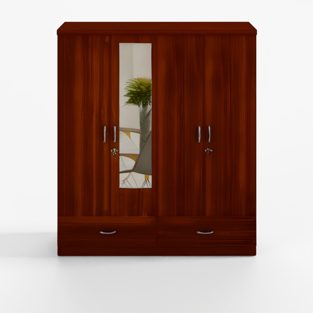 HomeTown Ultima 4-Door Wardrobe in Walnut Finish