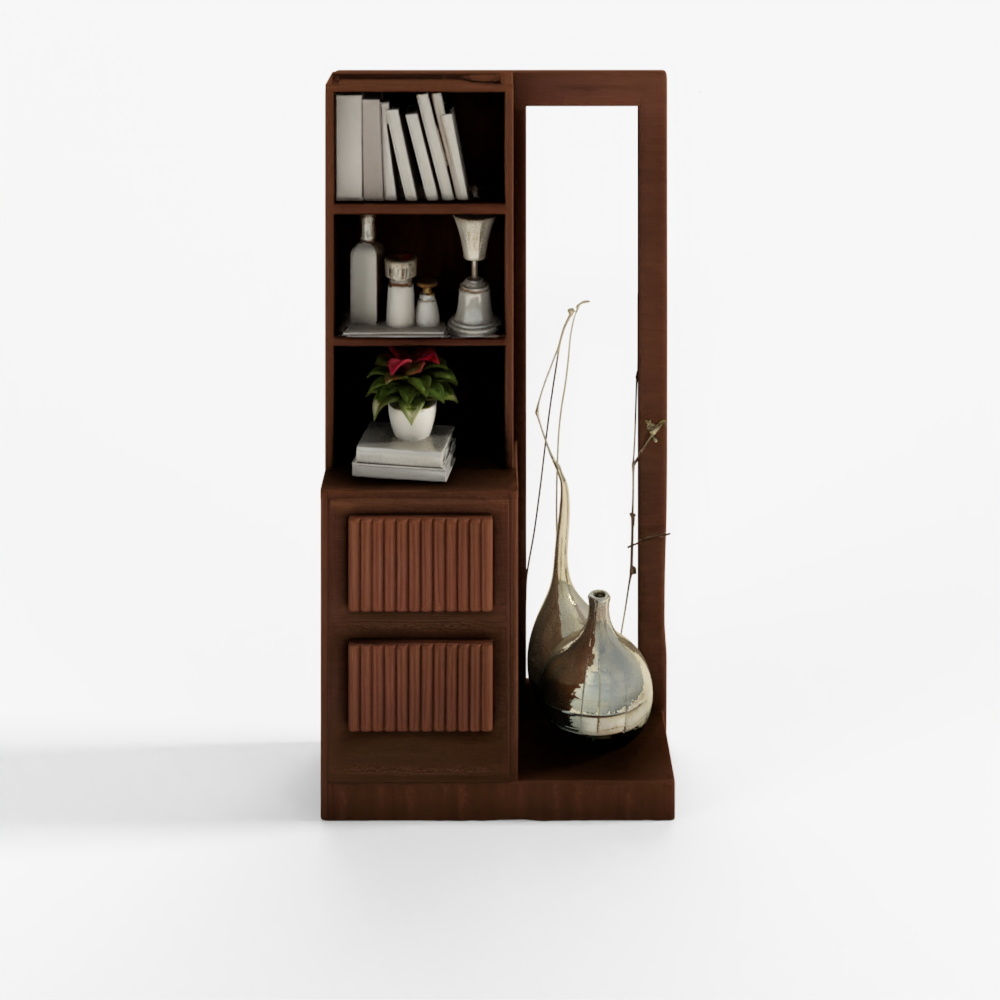 HomeTown Tiago Engineered Wood Dressing Table with Mirror in Wenge Colour