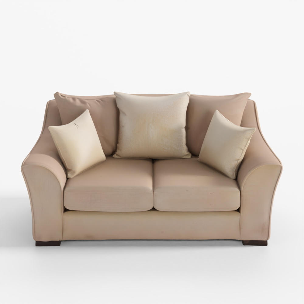 HomeTown Perth Fabric Two-Seater Sofa in Beige Color
