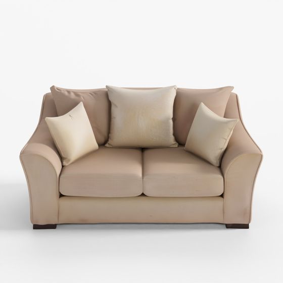 HomeTown Perth Fabric Two-Seater Sofa in Beige Color