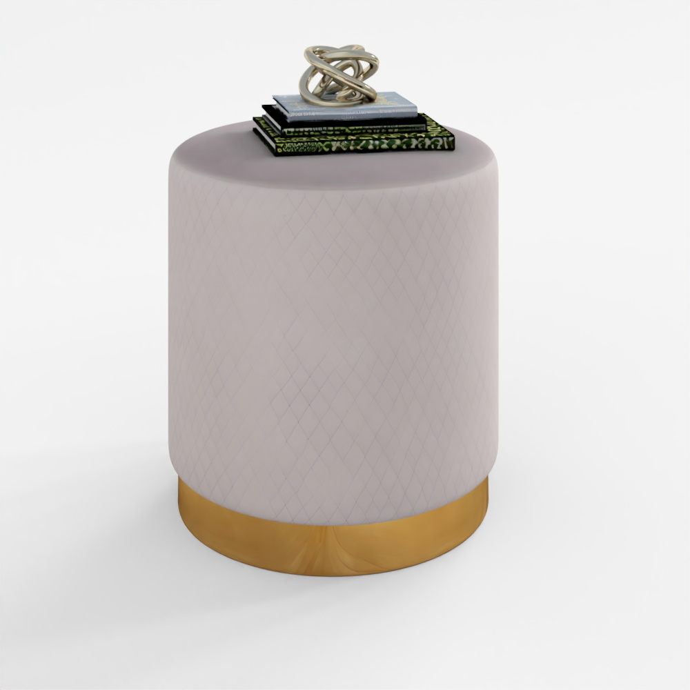 HomeTown Serena Fabric Ottomans in Grey Colour