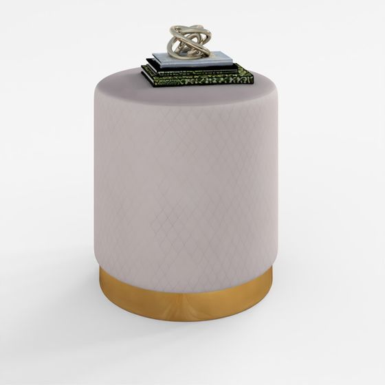 HomeTown Serena Fabric Ottomans in Grey Color