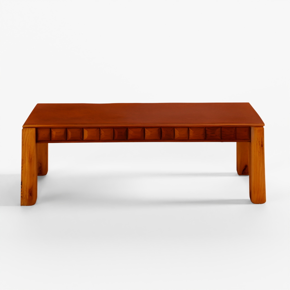 HomeTown Woodrow Sheesham Wood (Rosewood) Dining Bench for 6-Seater in Honey Color